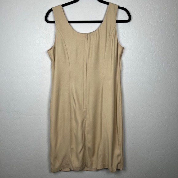 VTG R.J. & Co Women's Tan Dress Suit Set Leopard Trim Size 10P USA *FLAWS*‎ - Picture 11 of 16